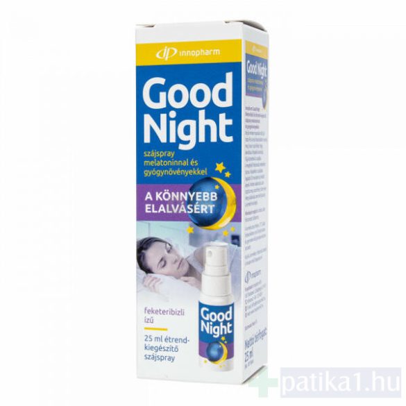 Innopharm Good Night feketeribizli ízű étrend-kiegészítő szájspray melatoninnal és gyógynövényekkel 25 ml