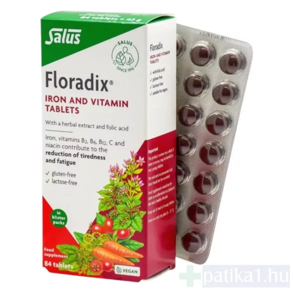 Floradix vas vitaminok étrendkiegészítő tabletta 84x