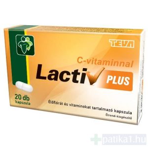 Lactiv Plusz élőflóra+vitamin étrendkiegészítő kapszula 20x