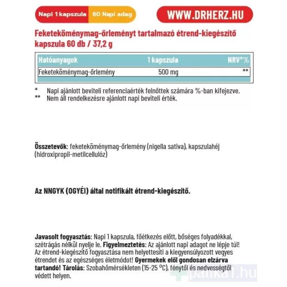 Dr. Herz Feketekömény mag kapszula 60x