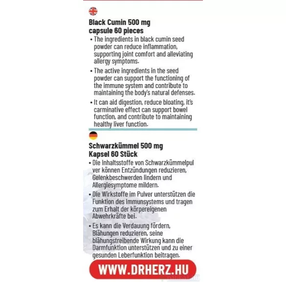 Dr. Herz Feketekömény mag kapszula 60x