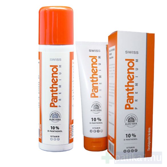 Swiss Panthenol Premium 10% habspray 150 ml + testápoló tej 250 ml összecsomagolva