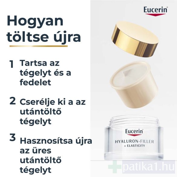 Eucerin Hyaluron-Filler + Elasticity Bőrtömörséget regeneráló nappali krém SPF30 50 ml Öko-utántöltő kiszerelés