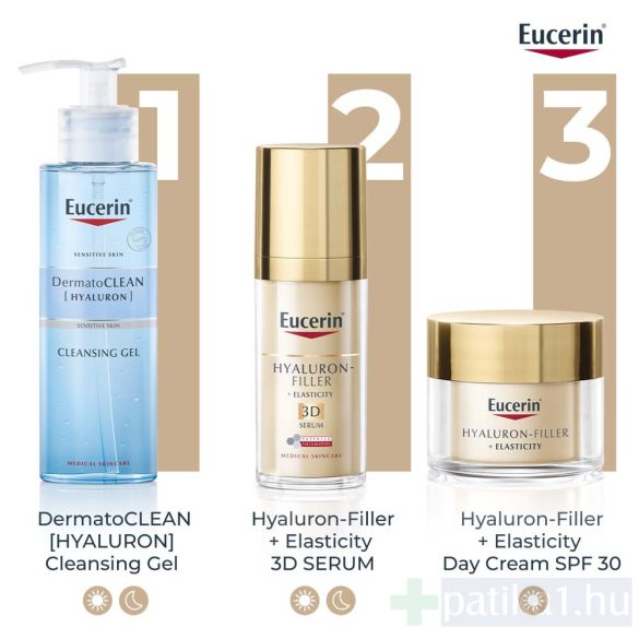 Eucerin Hyaluron-Filler + Elasticity Bőrtömörséget regeneráló nappali krém SPF30 50 ml Öko-utántöltő kiszerelés