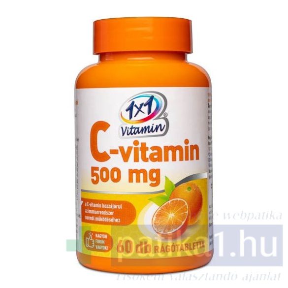 Vitaplus 1x1 Vitaday C-vitamin 500 mg rágótabletta 60 db narancs