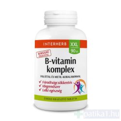    Interherb XXL 90x B-Vitamin komplex tabletta Foláttal és Metil-Kobalaminnal
