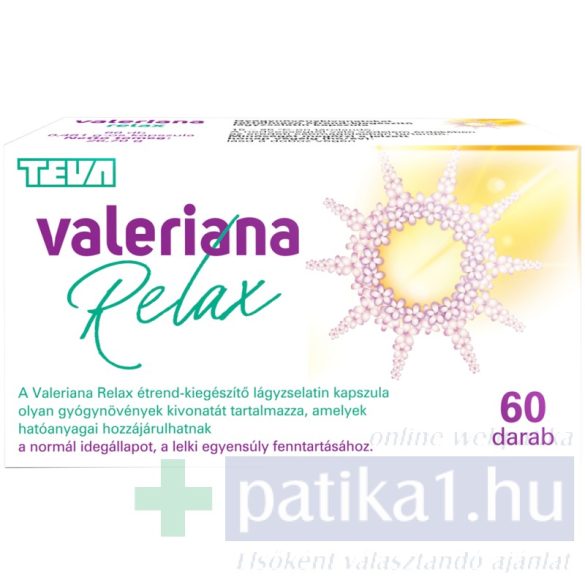 Valeriana Relax gyógynöv. kivonat kapszula 60x