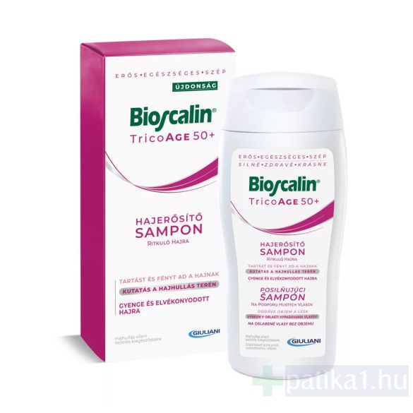 Bioscalin TricoAGE 50+ Hajerősítő sampon ritkuló hajra 200 ml