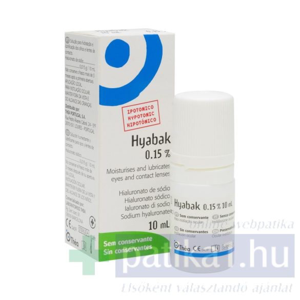 Hyabak nedvesítő szemcsepp 0,15% 10 ml