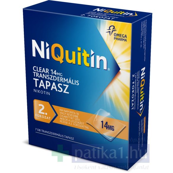 NiQuitin Clear 14 mg transzdermális tapasz 7 db - dohányzásról leszoktatás 2. lépés