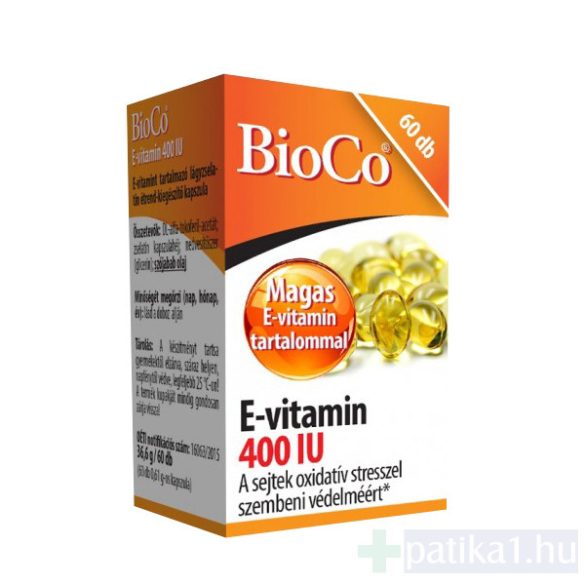 BioCo E-vitamin 400 NE lágyzselatin kapszula 60x