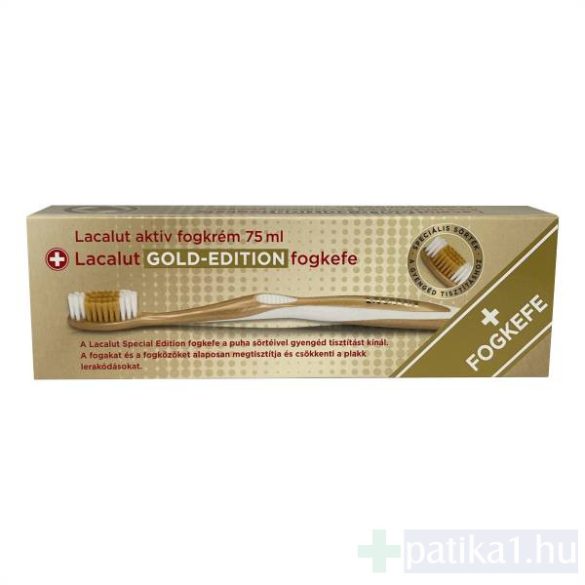 Lacalut Aktív preventív fogkrém 75 ml + Gold Edition fogkefe 1 db