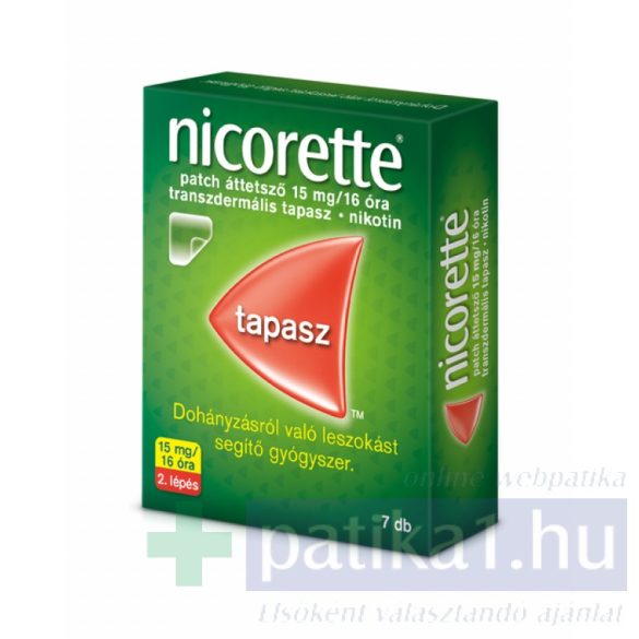 Nicorette patch áttetsző 15 mg/16 óra transz. tapasz 7 db 2. lépés