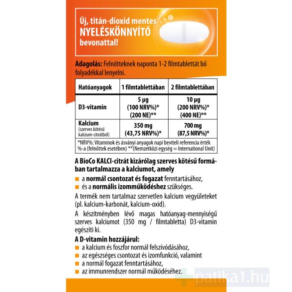 BioCo Kalci-citrát + D3-vitamin filmtabletta megapack 90x 