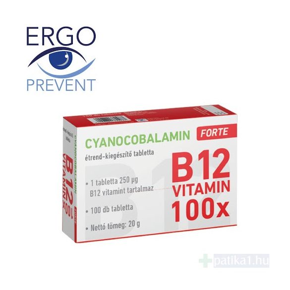 Cyanocobalamin Forte 250 mcg tabletta 100 db B12 vitamin