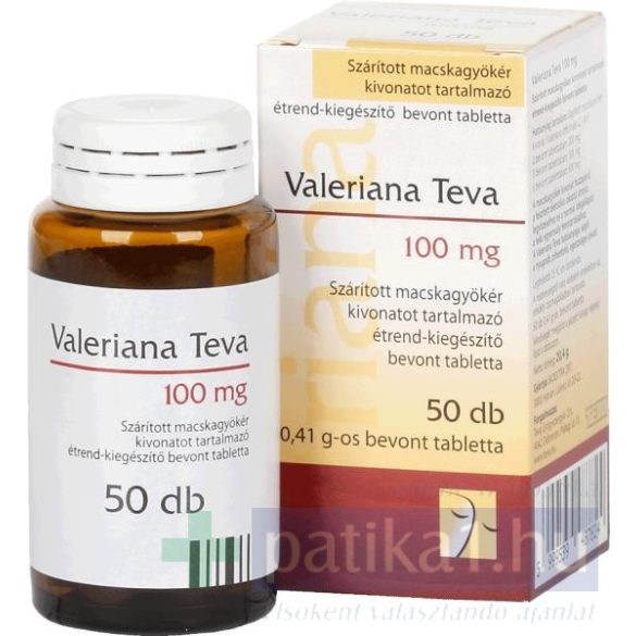 Valeriana Teva 100 mg bevont tabletta 50 db