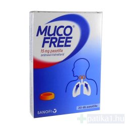Mucofree 15 mg pasztilla 20x 