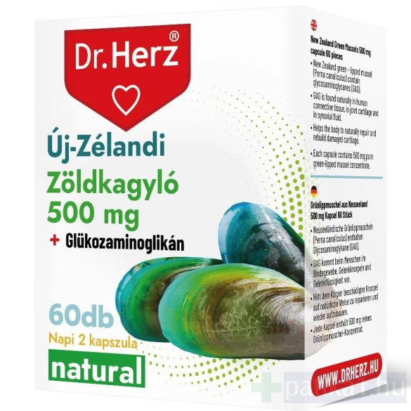 Dr. Herz Zöldkagyló koncentrátum 500 mg kapszula dobozos 60x