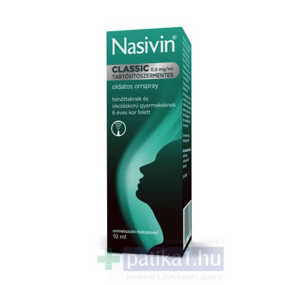 NASIVIN CLASSIC 0,5 MG/ML TARTÓSÍTÓSZER-MENTES OLDATOS ORRSPRAY 10 ml