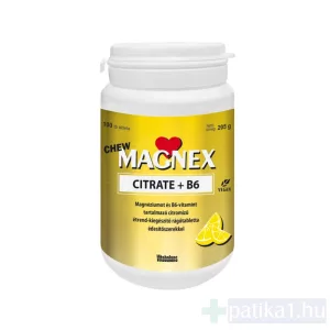 Magnex Citrate + B6-vitamin étrendkiegészítő rágótabletta 100x magnézum-citrát