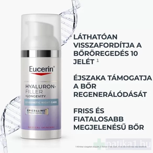 Eucerin Hyaluron-Filler + Longevity Epigenetic Éjszakai arcápoló 50 ml