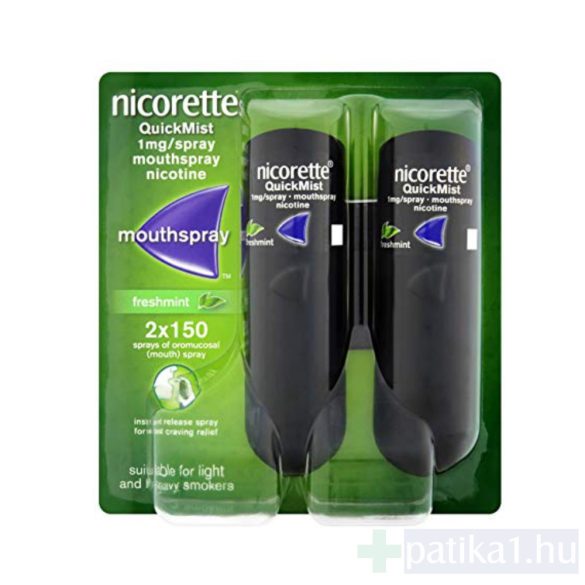Nicorette Quickspray DUOPACK 1 mg/adag szájnyálkahártyán alk. spray 2x
