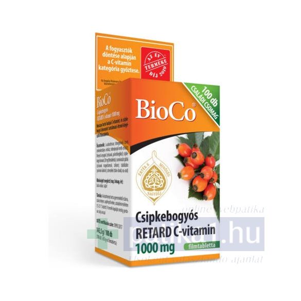 BioCo Csipkebogyós Retard C-vitamin 1000 mg családi csomag filmtabletta 100 db