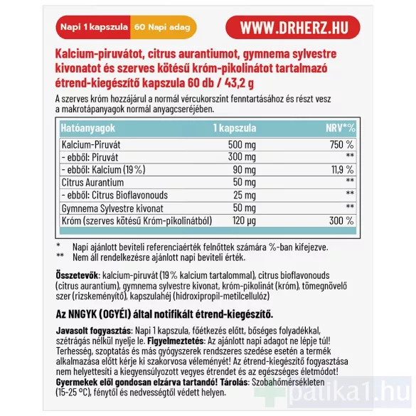 Dr. Herz Testsúlykontroll 60 db kapszula