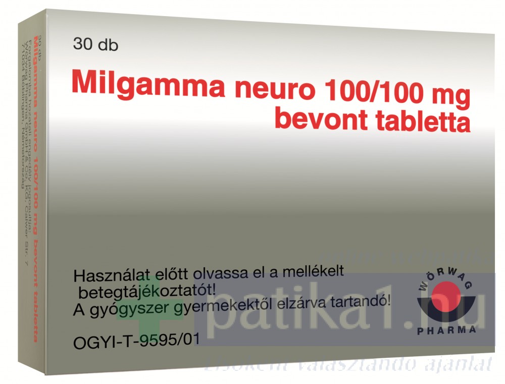 Milgamma neuro / mg bevont tabletta 30x | BENU Online Gyógyszertár | BENU Gyógyszertár