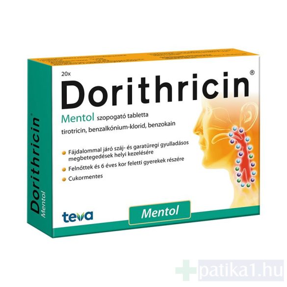 Dorithricin szopogató tabletta 20 db mentolos