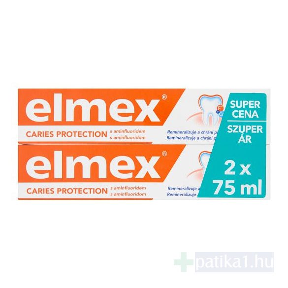 Elmex fogkrém Caries Protection Red 2x75 ml fogszuvasodás ellen DUPLA