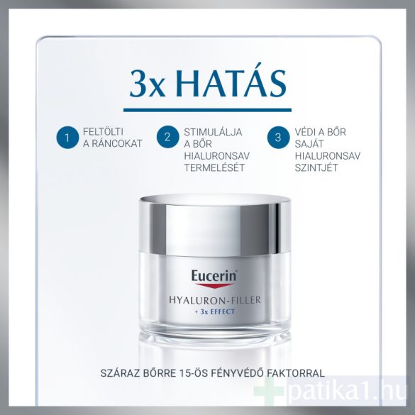 Eucerin Hyaluron Filler Ráncfeltöltő nappali arckrém száraz bőrre +3x Effect 50 ml