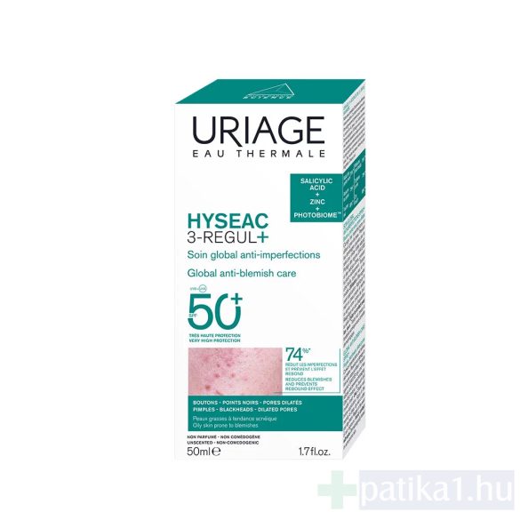 Uriage Hyséac 3-Regul+ fluid akne + mitesszer SPF50+ 50 ml