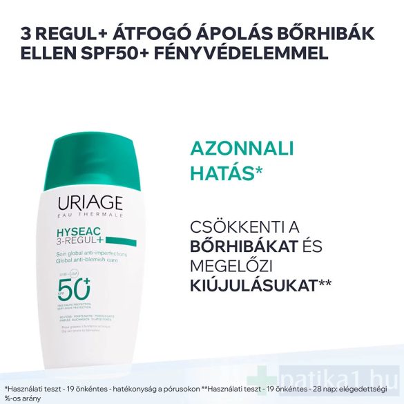 Uriage Hyséac 3-Regul+ fluid akne + mitesszer SPF50+ 50 ml