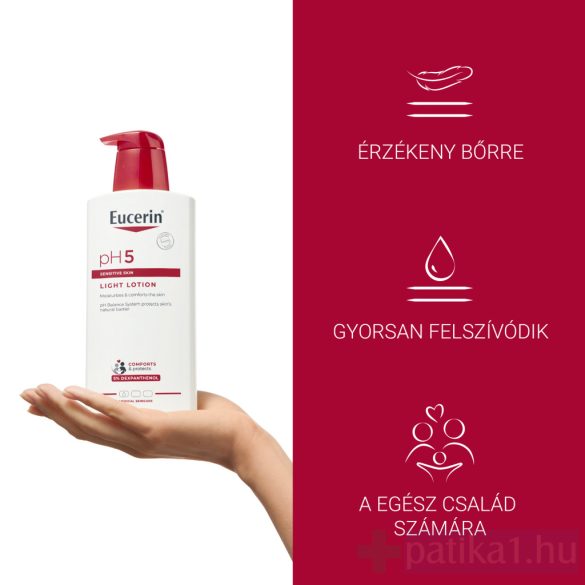 Eucerin pH5 Extra könnyű hidratáló testápoló pumpás 400 ml