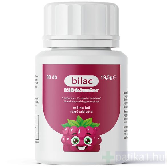 Bilac Kid / Junior élőflórás rágótabletta málna ízű 30x