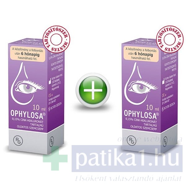Cink-hialuronát tartalmú oldatos szemcsepp | Ophylosa®