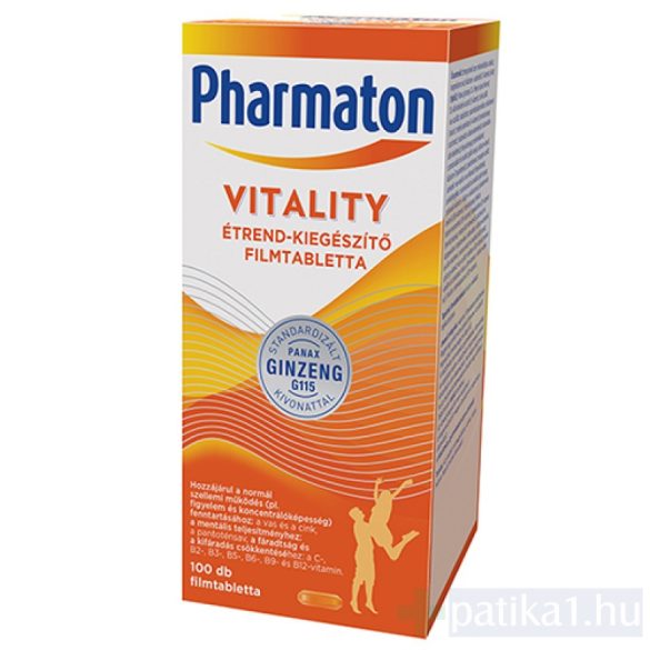Pharmaton Vitality étrendkiegészítő tabletta 100x