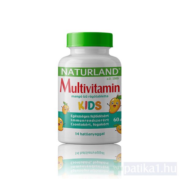NATURLAND Multivitamin KIDS mangó ízű rágótabletta 60x