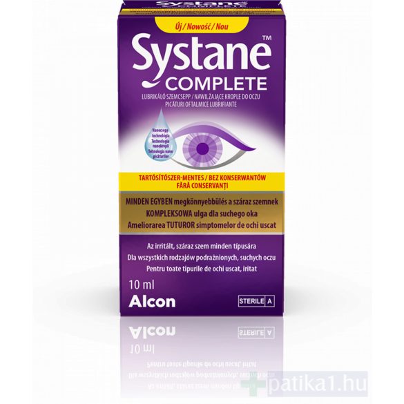 Systane Complete tartósítószer mentes szemcsepp 10 ml