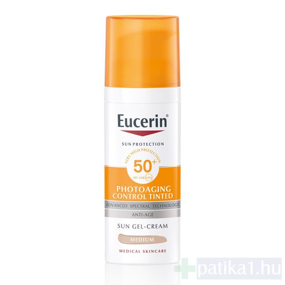 Eucerin Sun Színezett napozó krém arcra FF50+ 50 ml