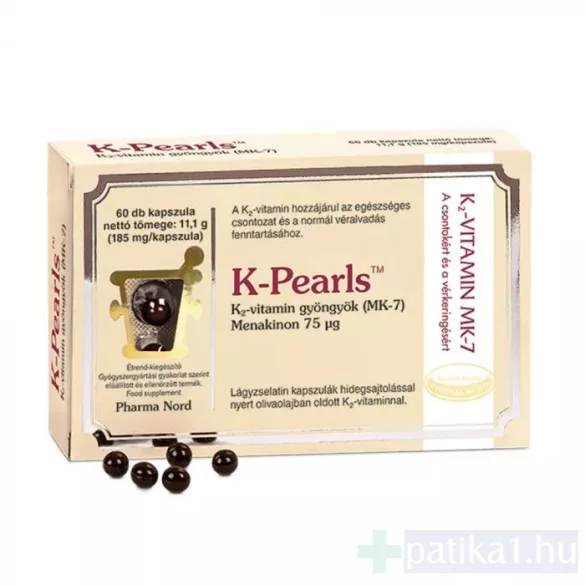 K-Pearls K2-vitamin étrendkiegészítő gyöngykapszula Pharma Nord 60x