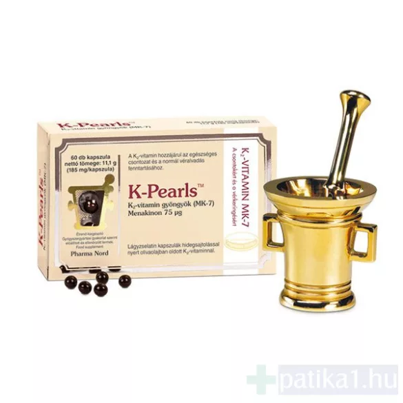 K-Pearls K2-vitamin étrendkiegészítő gyöngykapszula Pharma Nord 60x