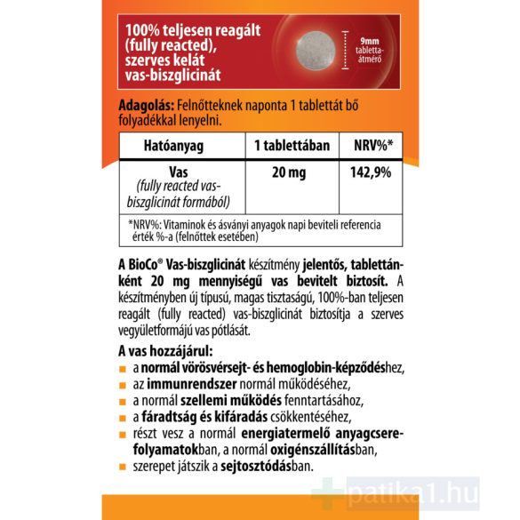 BioCo Vas-biszglicinát 20 mg tabletta 60x