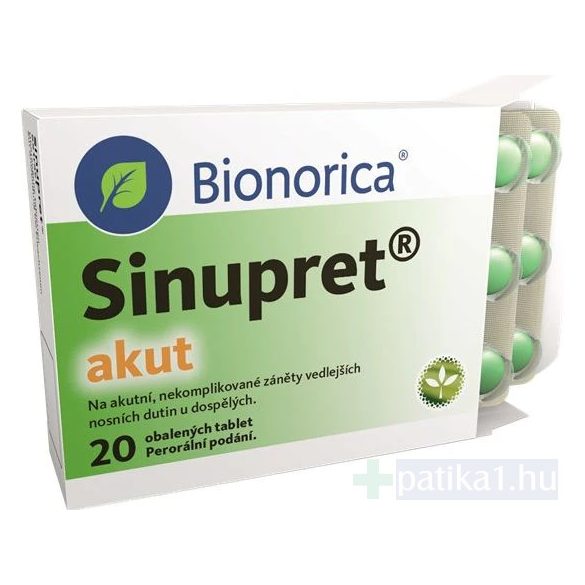 Sinupret Akut 160 mg bevont tabletta 20x