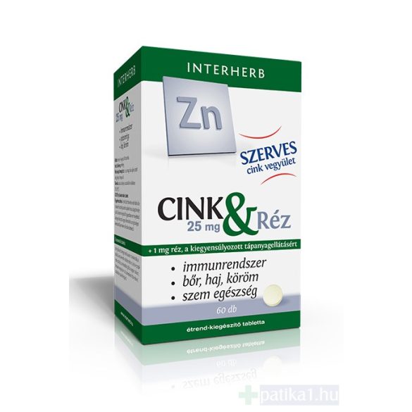 Interherb SZERVES Cink 25 mg & Réz tabletta 60 db