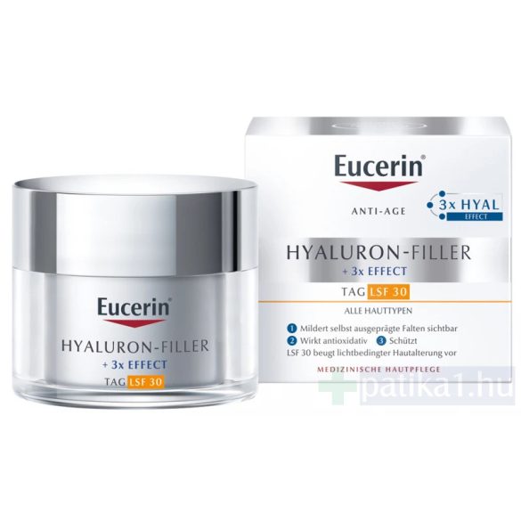 Eucerin Hyaluron-Filler Ráncfeltöltő nappali arckrém SPF 30 50 ml 3x effect