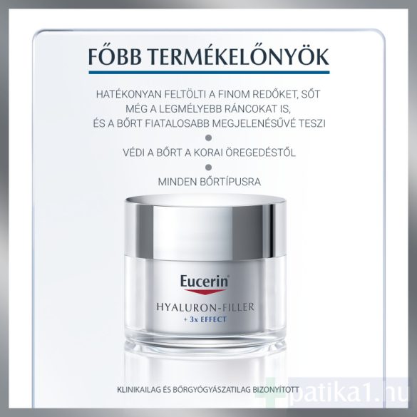 Eucerin Hyaluron-Filler Ráncfeltöltő nappali arckrém SPF 30 50 ml 3x effect