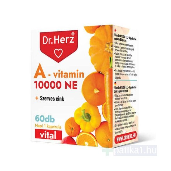 Dr. Herz A-vitamin 10 000 NE + szerves cink kapszula 60x
