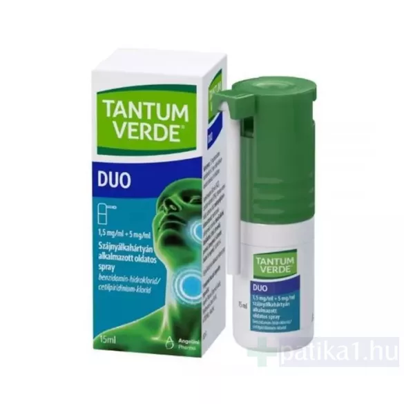 Tantum Verde Duo 1,5 mg/ml + 5 mg/ml szájnyálkahárnyán alk. spray 15 ml